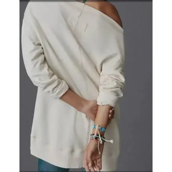 Anthropologie Pilcro and the Letterpress Dona Tunic ladies sweater Ivory Size XS - Picture 2 of 12